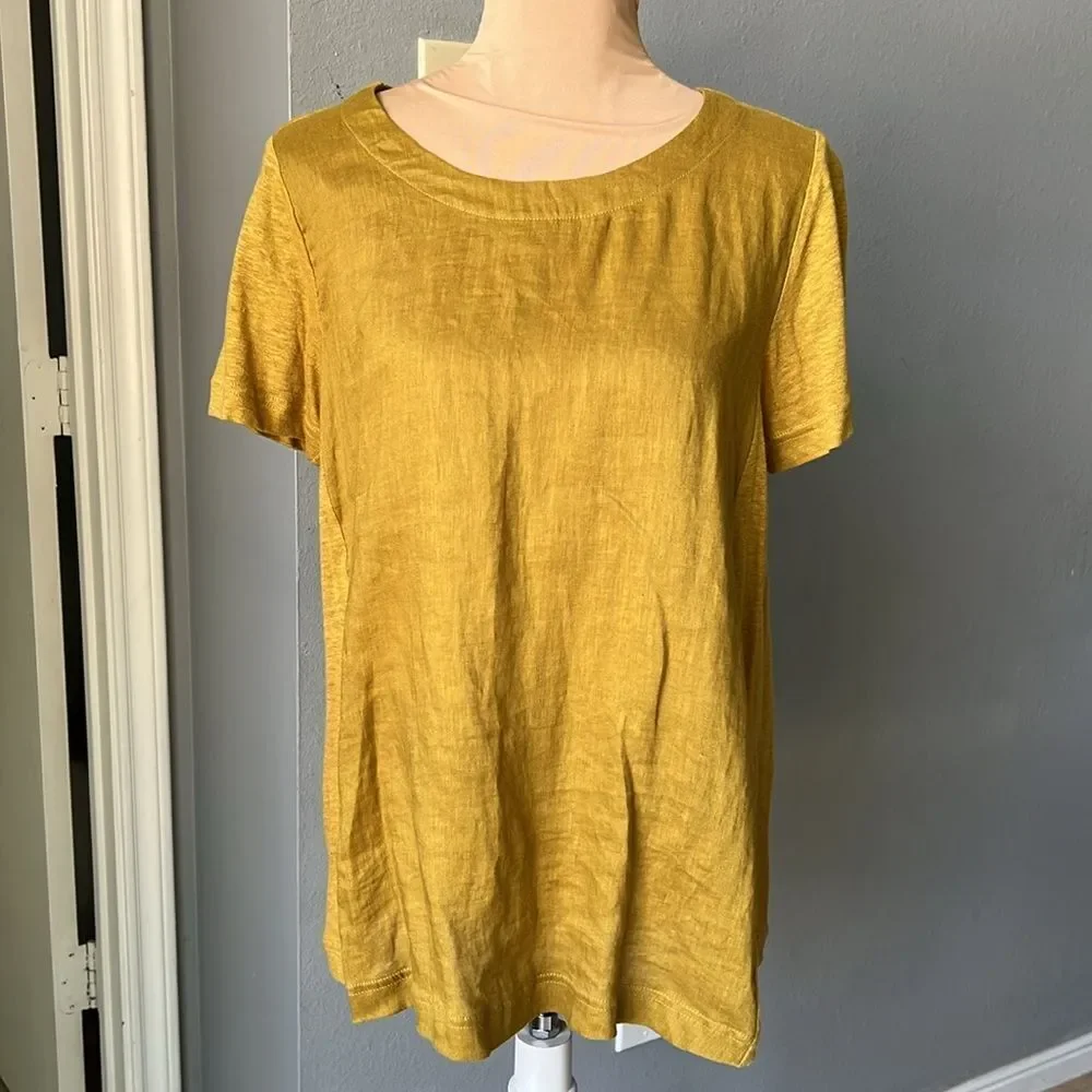 J.Jill Mixed Media Linen tee - Picture 2 of 7